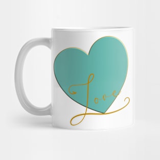 Turquoise Love Heart Mug